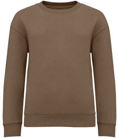 Native Spirit Kids Oversized Round Neck Sweatshirt in Driftwood