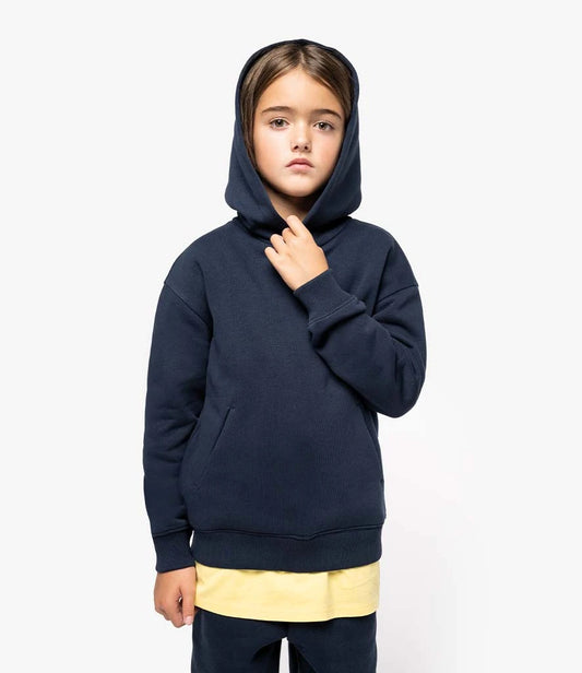 Native Spirit Kids Oversized Hooded Sweatshirt - Navy - Model