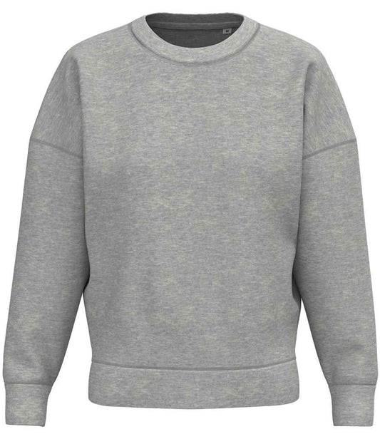 Native Spirit Ladies Crew Neck Sweatshirt in Moon Grey Heather