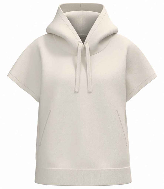 Native Spirit Ladies French Terry Sleeveless Hooded Sweatshirt in Ivory