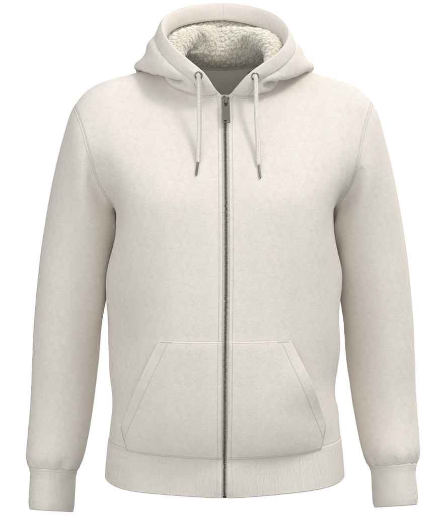 Native Spirit Unisex Sherpa lined Full Zip Sweatshirt in Ivory