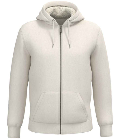 Native Spirit Unisex Sherpa lined Full Zip Sweatshirt in Ivory