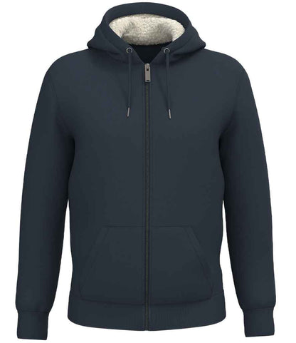 Native Spirit Unisex Sherpa lined Full Zip Sweatshirt in Navy