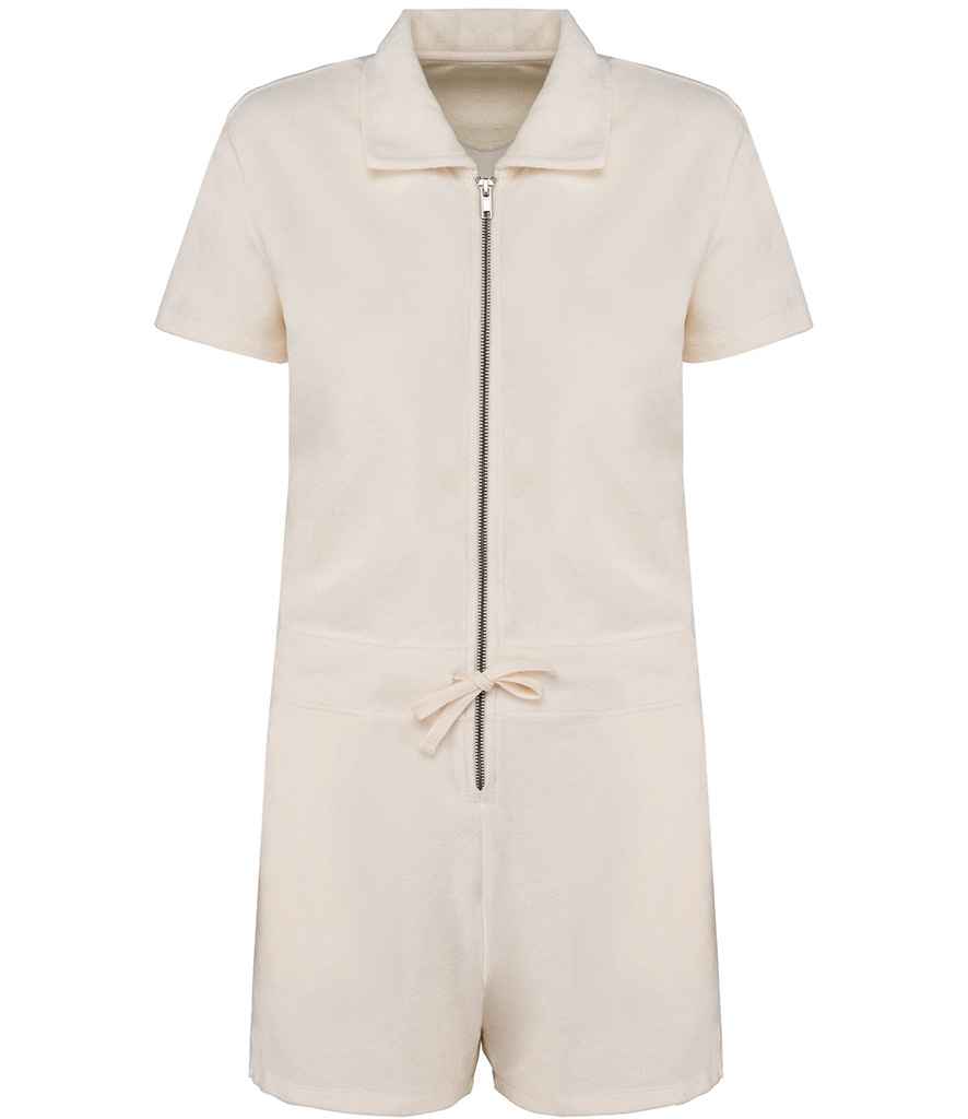 Native Spirit Ladies Terry Towel Short Overall in Ivory
