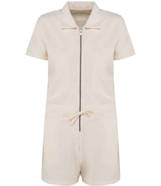 Native Spirit Ladies Terry Towel Short Overall in Ivory