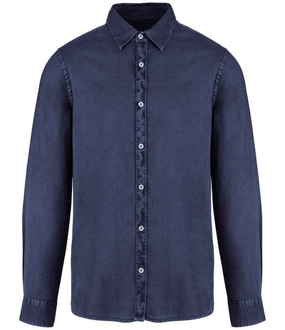 Native Spirit Washed Long Sleeve Shirt in Washed Navy