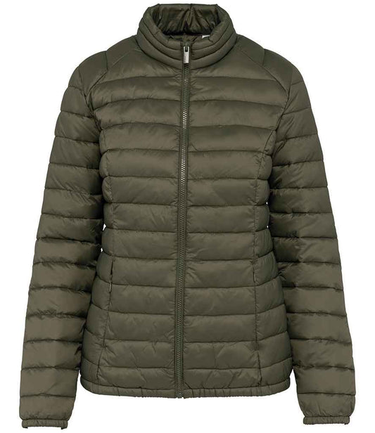 Native Spirit Ladies Lightweight Recycled Padded Jacket in Organic Khaki