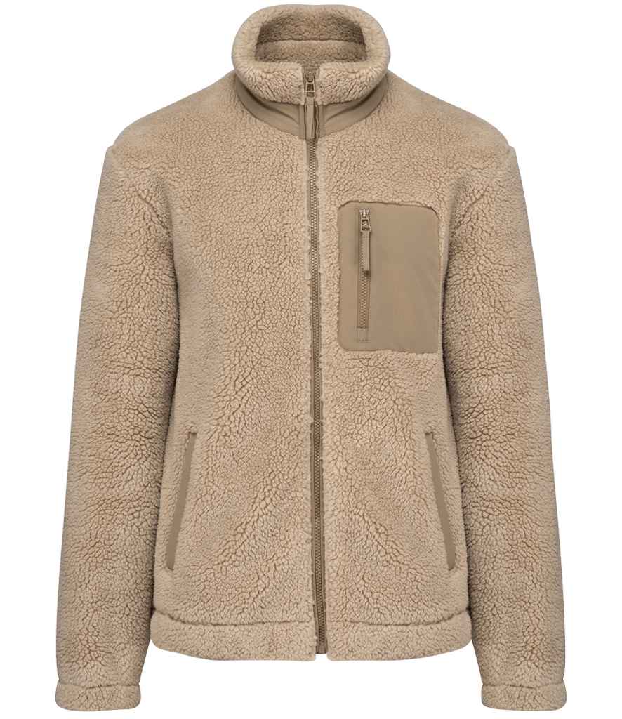 Native Spirit Unisex Sherpa Jacket in Wet Sand/Driftwood