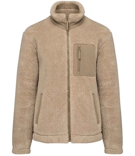 Native Spirit Unisex Sherpa Jacket in Wet Sand/Driftwood