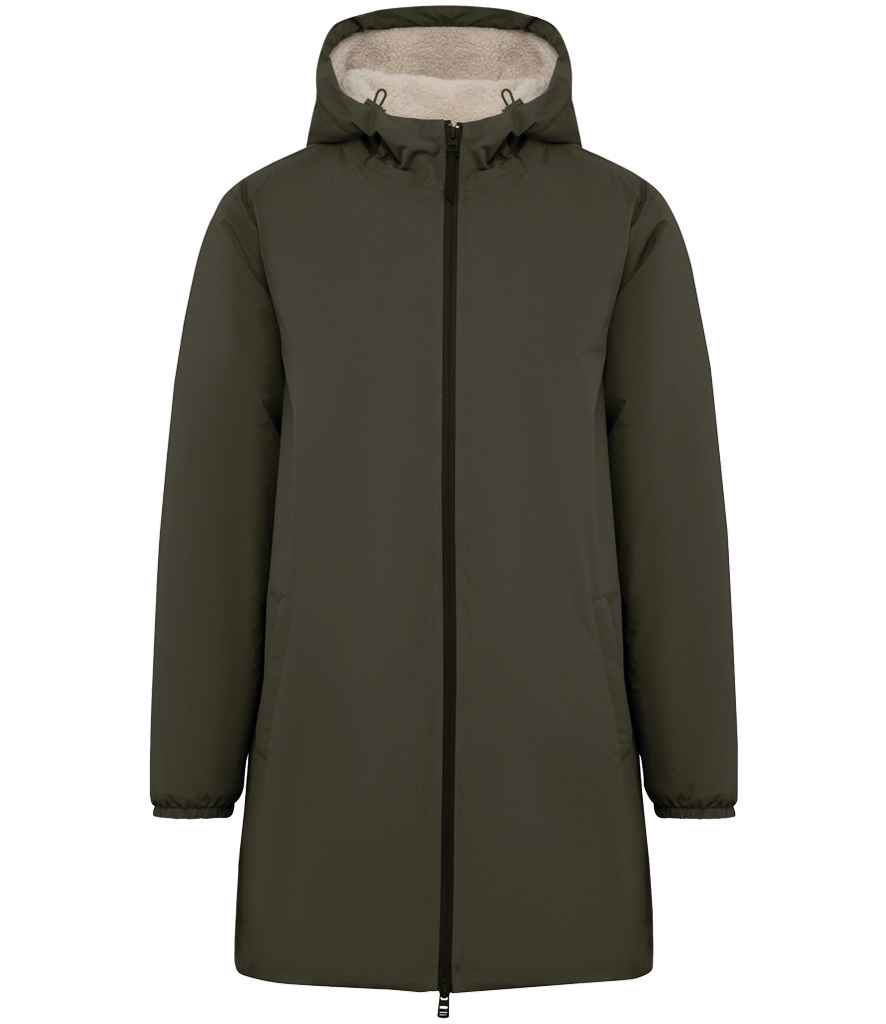 Native Spirit Unisex Sherpa Lined Waterproof Jacket in Organic Khaki