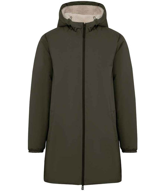 Native Spirit Unisex Sherpa Lined Waterproof Jacket in Organic Khaki