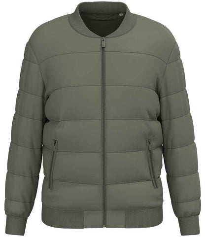 Native Spirit Varsity Collar Padded Jacket in Organic Khaki