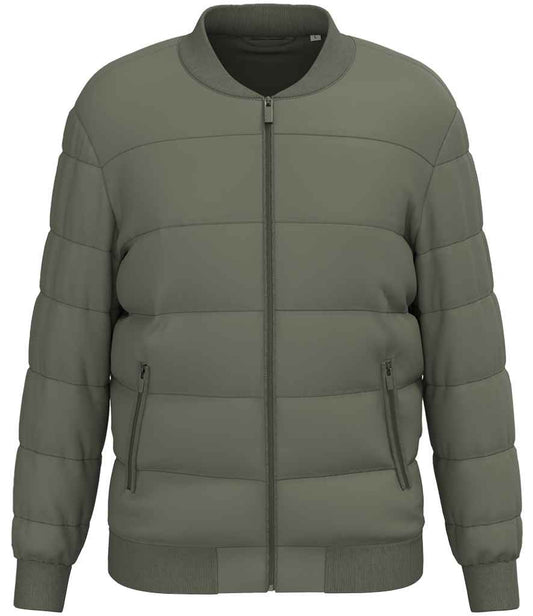 Native Spirit Varsity Collar Padded Jacket in Organic Khaki