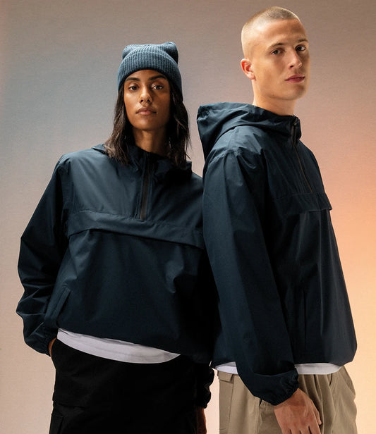 Native Spirit Unisex Waterproof 1/4 Zip Windbreaker - Navy - Model