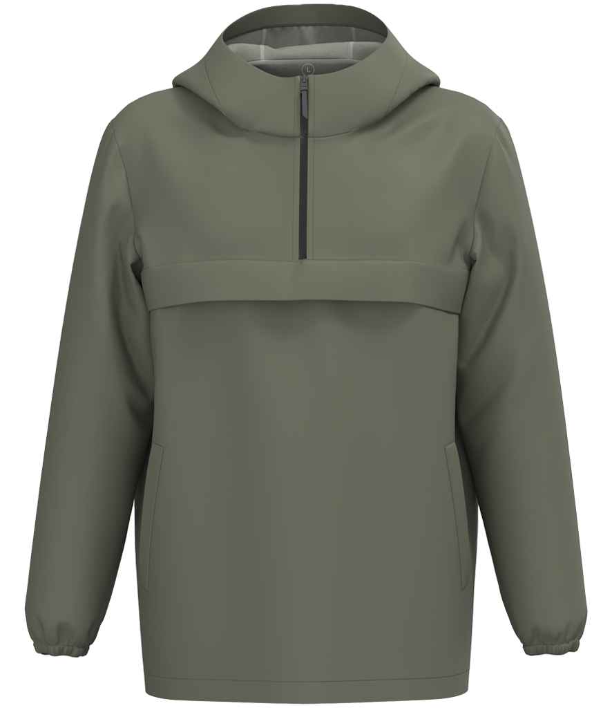 Native Spirit Unisex Waterproof 1/4 Zip Windbreaker in Organic Khaki