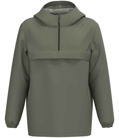 Native Spirit Unisex Waterproof 1/4 Zip Windbreaker in Organic Khaki