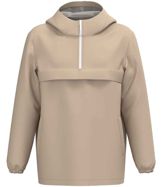 Native Spirit Unisex Waterproof 1/4 Zip Windbreaker in Wet Sand