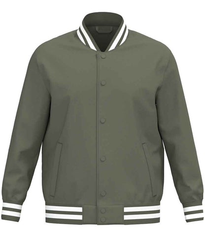 Native Spirit Unisex Varsity Padded Jacket in Organic Khaki