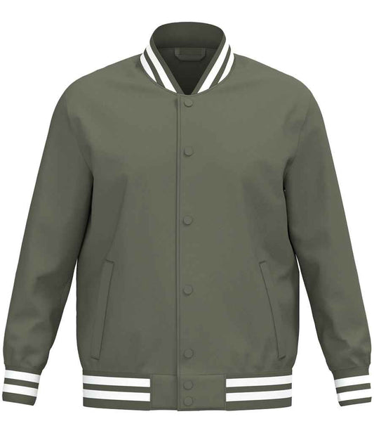 Native Spirit Unisex Varsity Padded Jacket in Organic Khaki