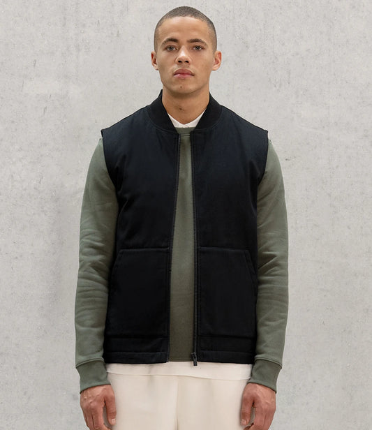 Native Spirit Unisex Twill Bodywarmer with Varsity Collar - Black - Model