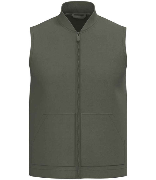 Native Spirit Unisex Twill Bodywarmer with Varsity Collar in Organic Khaki