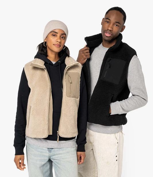 Native Spirit Unisex Sherpa Bodywarmer - Black - Model