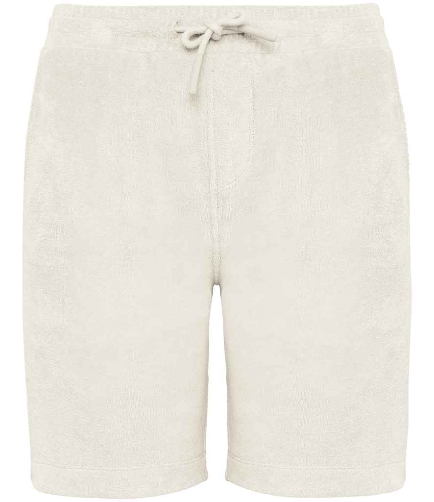 Native Spirit Kids Drawcord Terry Towel Shorts in Ivory