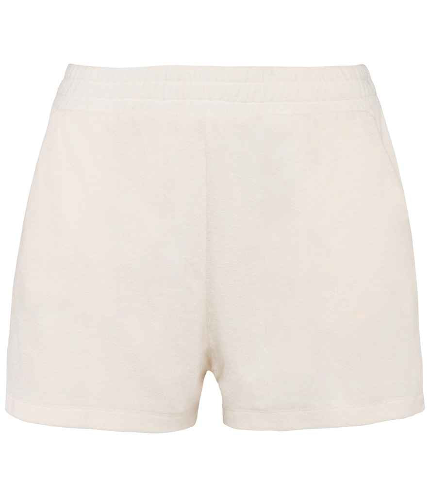 Native Spirit Ladies Terry Towel Shorts in Ivory