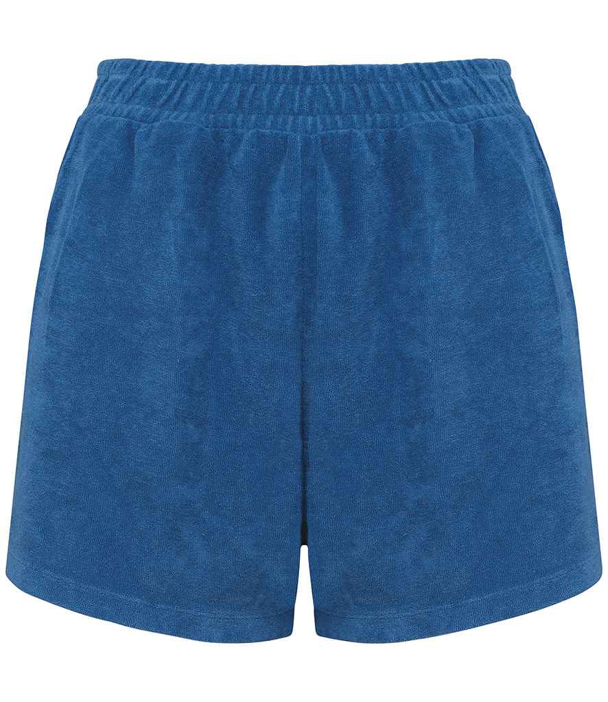 Native Spirit Ladies Terry Towel Shorts in Riviera blue