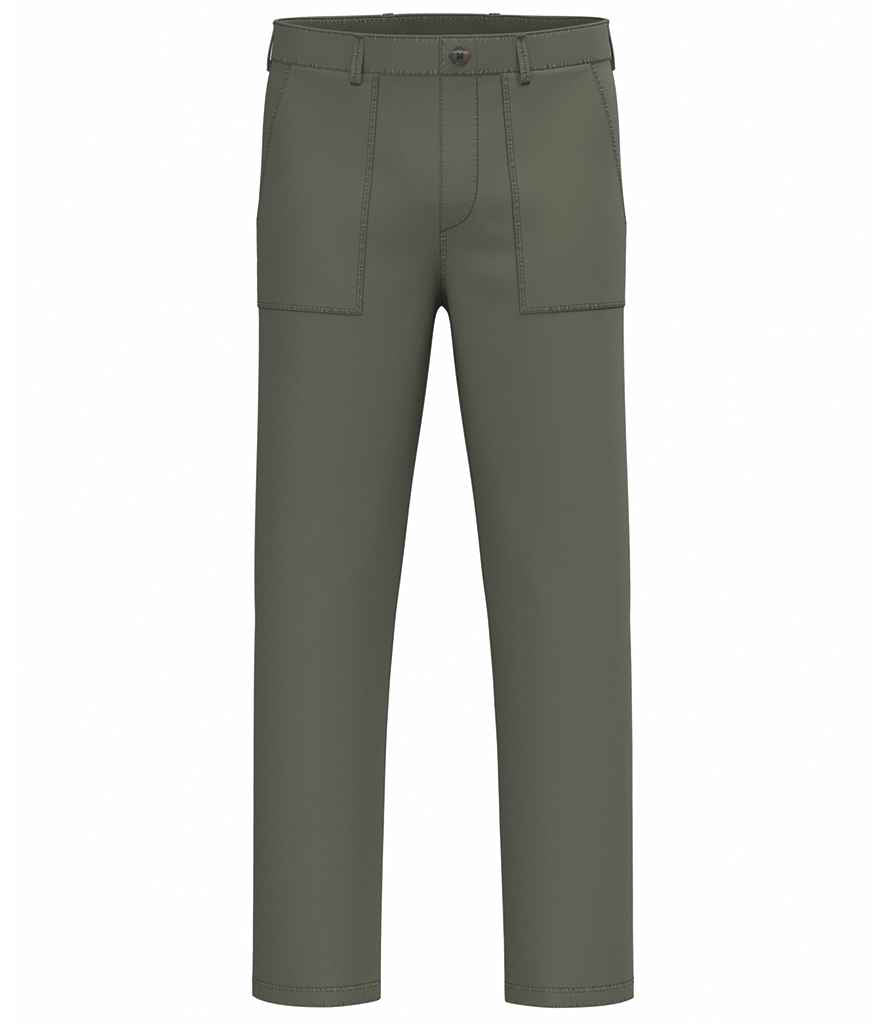 Native Spirit Washed Effect Trousers in Washed Organic Khaki