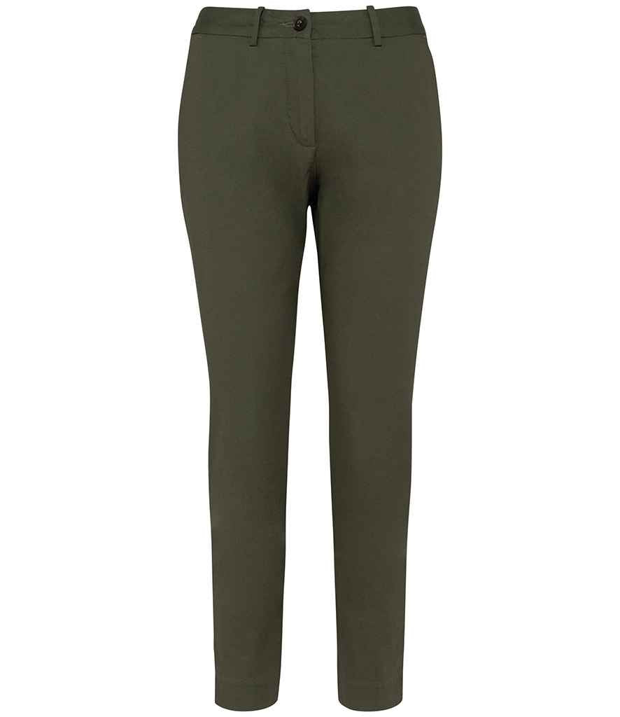 Native Spirit Ladies Chino Trousers in Organic Khaki