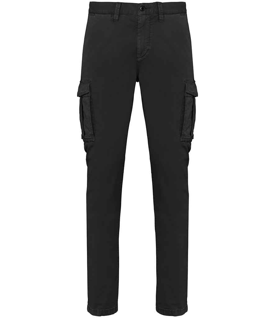 Native Spirit Washed Cargo Trousers in Washed Black