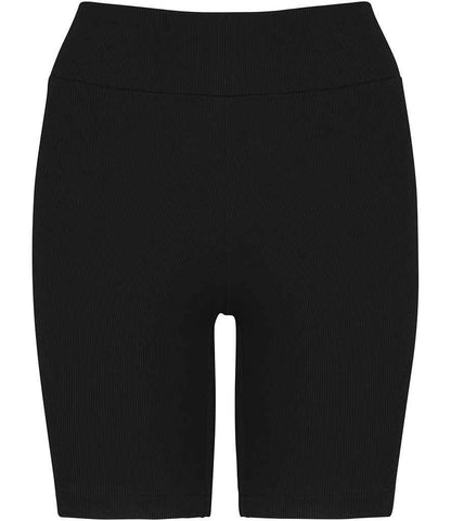 Native Spirit Ladies Ribbed Shorts in Black