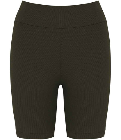 Native Spirit Ladies Ribbed Shorts in Organic Khaki