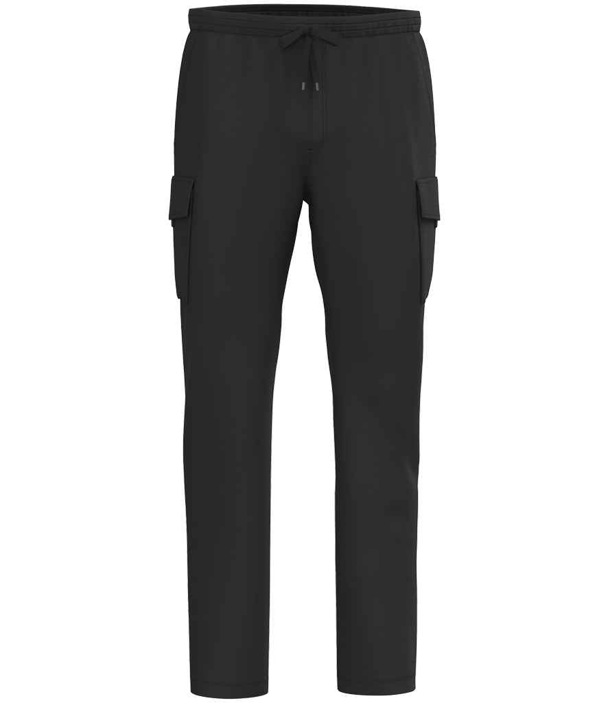 Native Spirit French Terry Washed Cargo Trousers in Washed Black