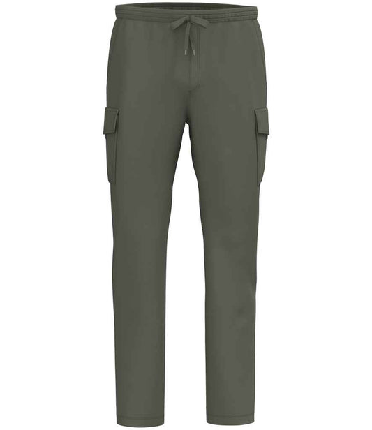 Native Spirit French Terry Washed Cargo Trousers in Washed Organic Khaki