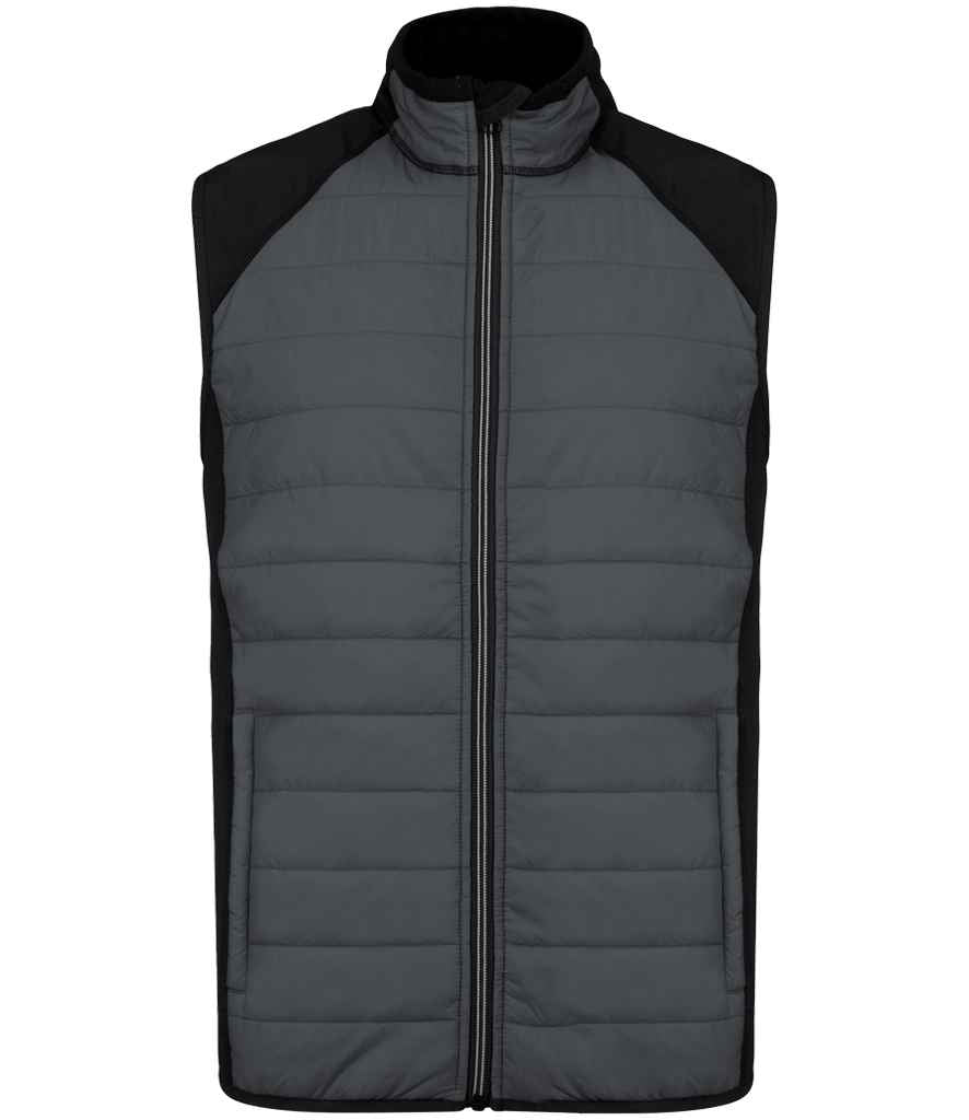 Proact Dual Fabric Sports Bodywarmer in Sporty Grey/Black