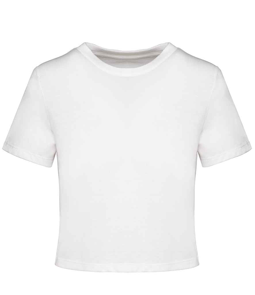 Proact Ladies Triblend Crop Top in White