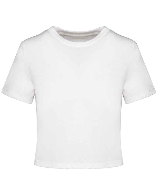 Proact Ladies Triblend Crop Top in White