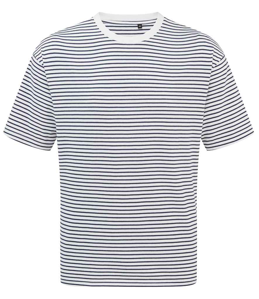 Premier Premier Unisex Utility 2.0 Oversized T-Shirt Navy/White Stripe