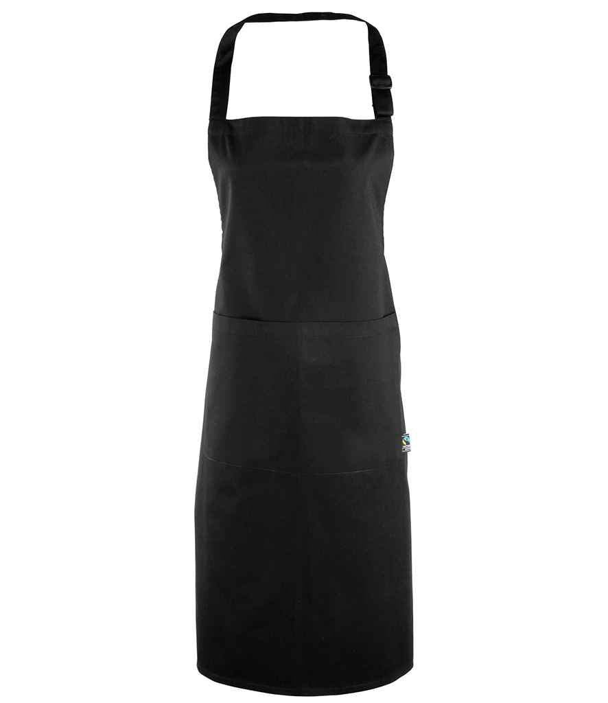Premier Fairtrade Organic Cotton Bib Apron in Black