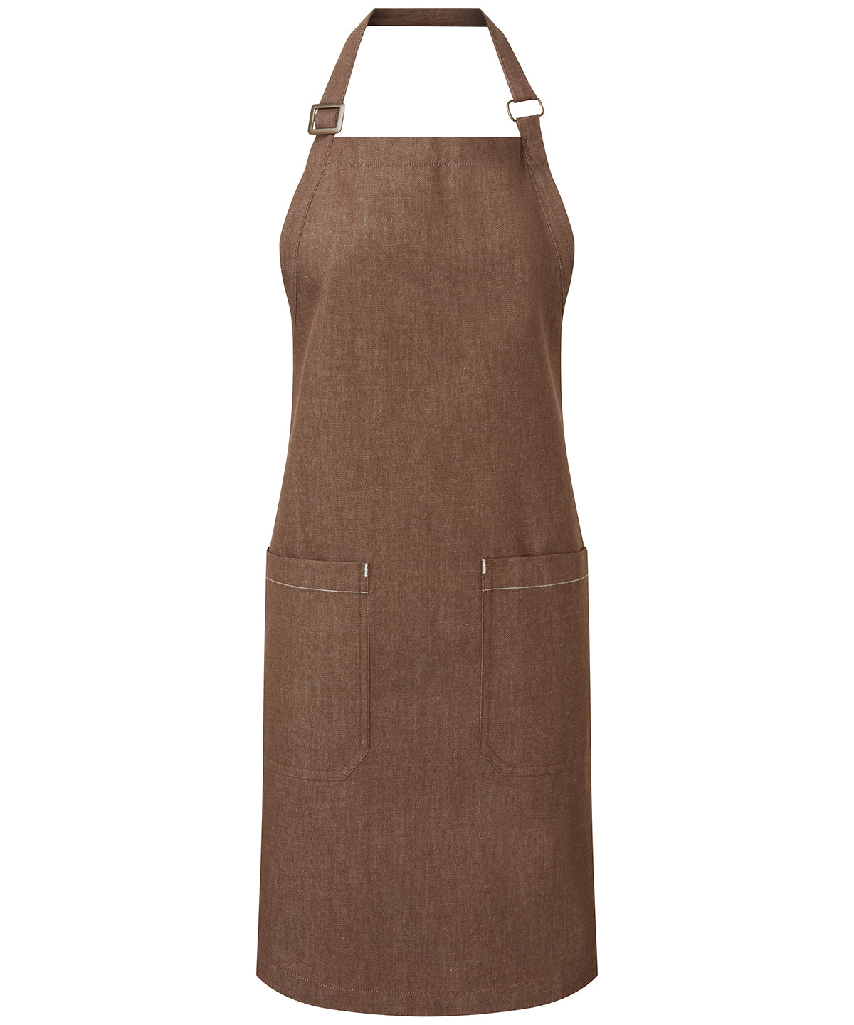 Premier Cotton denim bib apron, organic and Fairtrade certified Brown Denim
