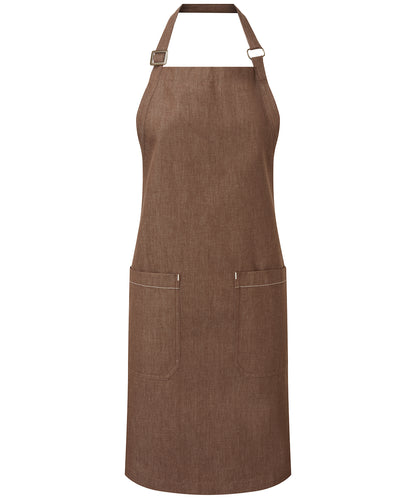 Premier Cotton denim bib apron, organic and Fairtrade certified Brown Denim