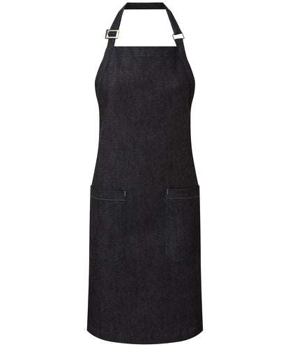 Premier Cotton denim bib apron, organic and Fairtrade certified Indigo Denim