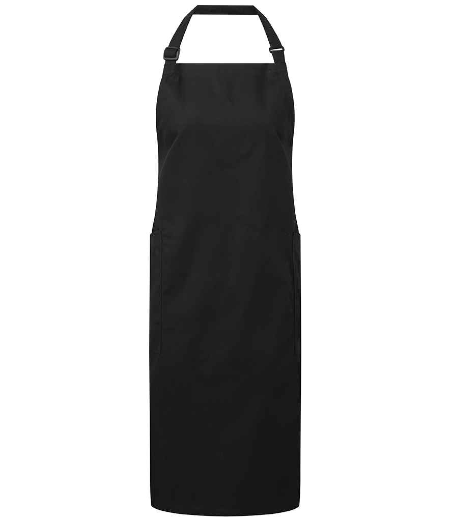 Premier Recycled Polyester and Fairtrade Organic Cotton Bib Apron in Black