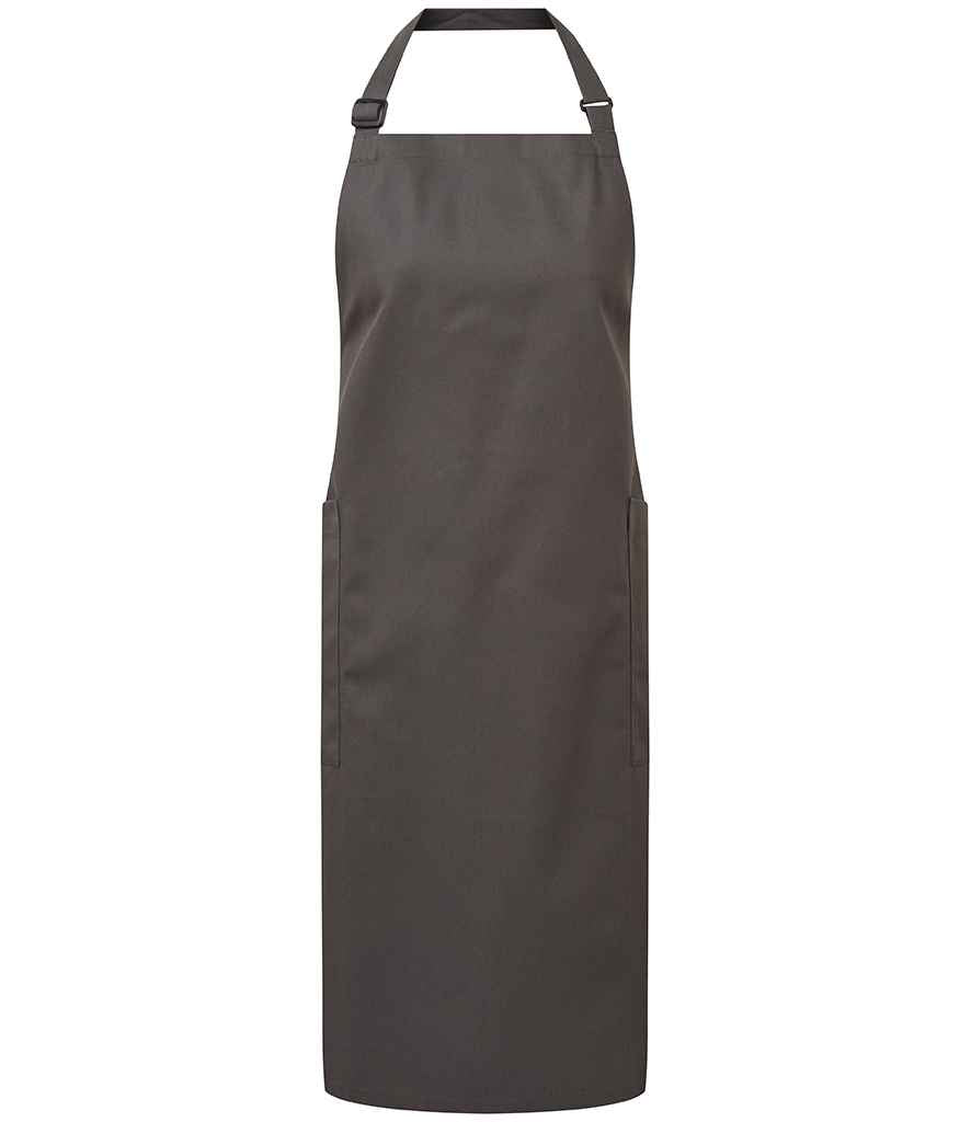 Premier Recycled Polyester and Fairtrade Organic Cotton Bib Apron in Dark Grey