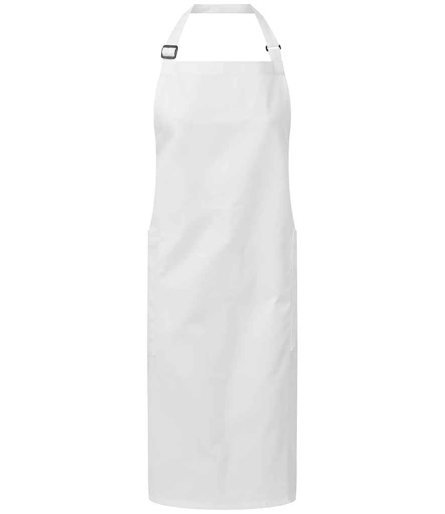 Premier Recycled Polyester and Fairtrade Organic Cotton Bib Apron in White
