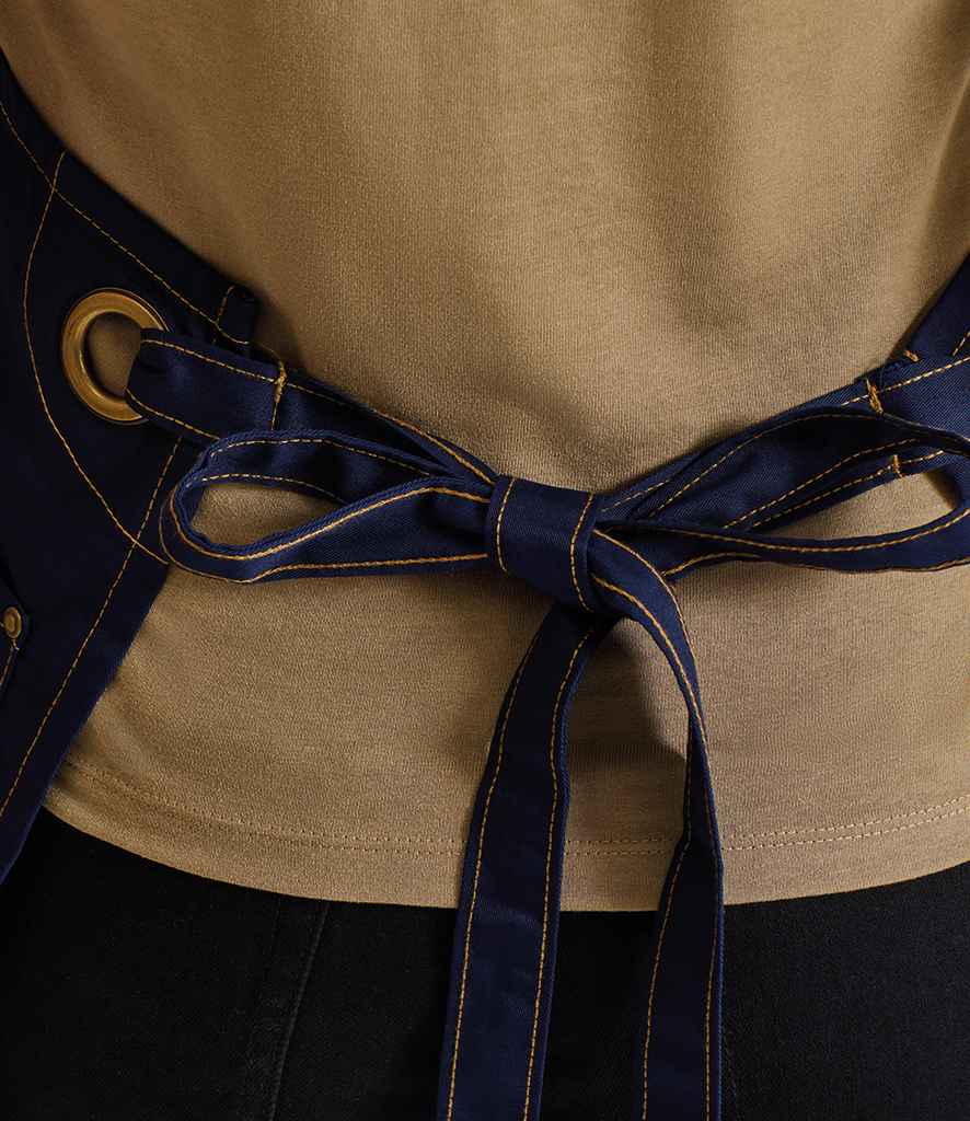 Premier Barley Contrast Stitch Bib Apron - model image