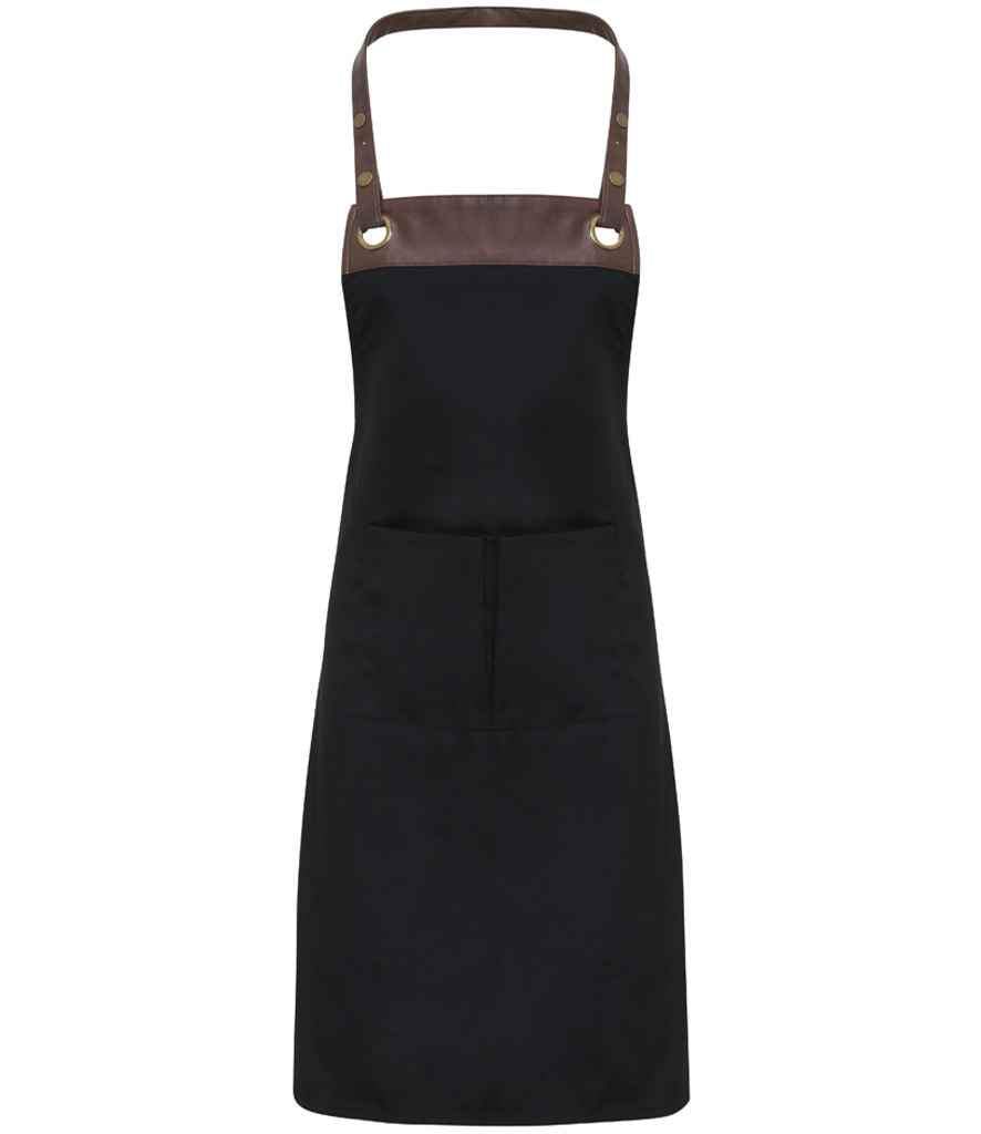 Premier Espresso Bib Apron in Black/Brown