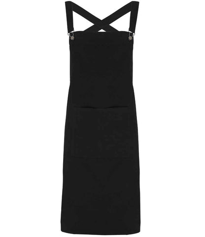 Premier Cross Back Barista Bib Apron in Black